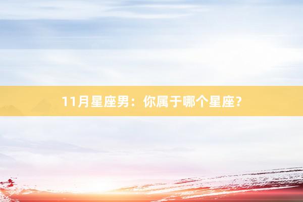 11月星座男:你属于哪个星座?