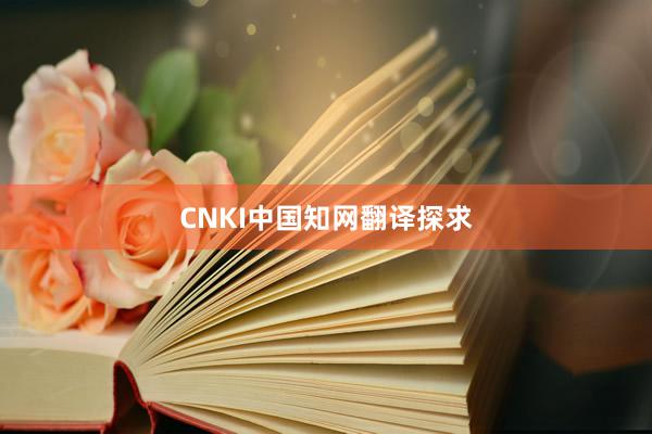 CNKI中国知网翻译探求